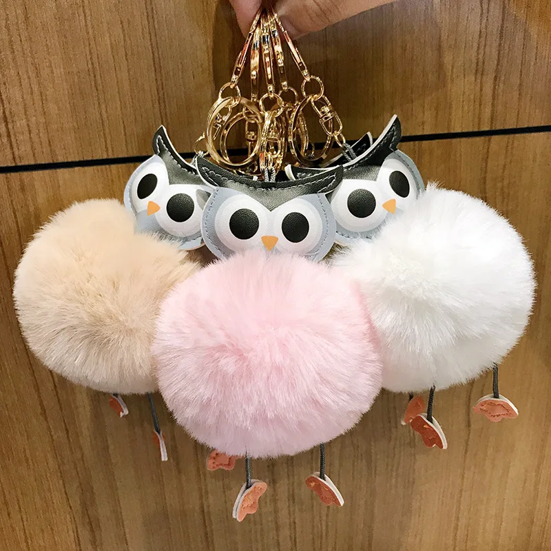 Горячая Сова pom брелок искусственный помпон Кролик Мех Шар женская сумка