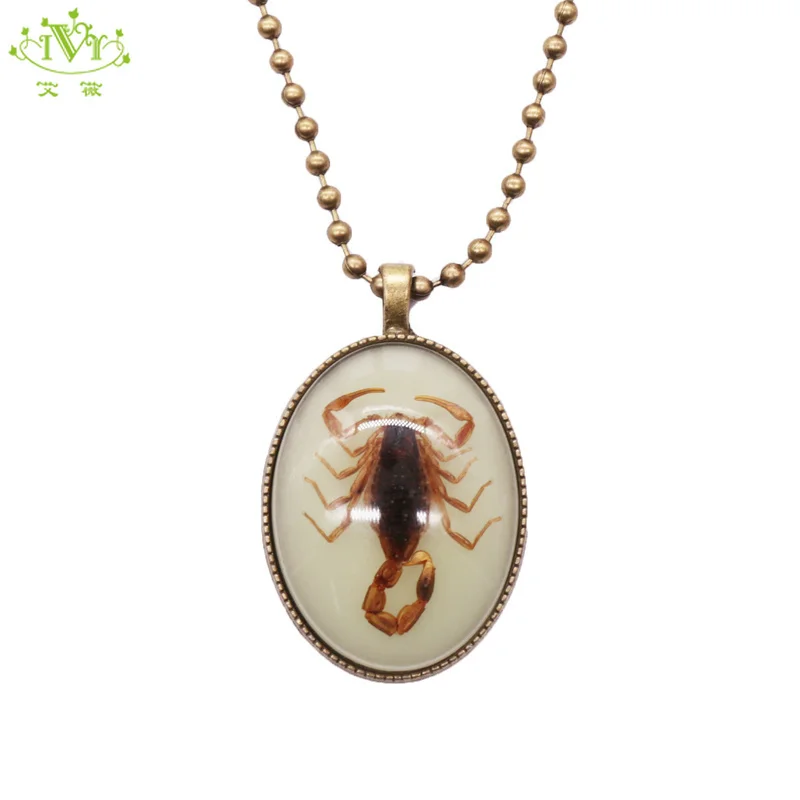 Винтажная цепочка со скорпионом 2020 ожерелье бронзовые и синие женские Украшения