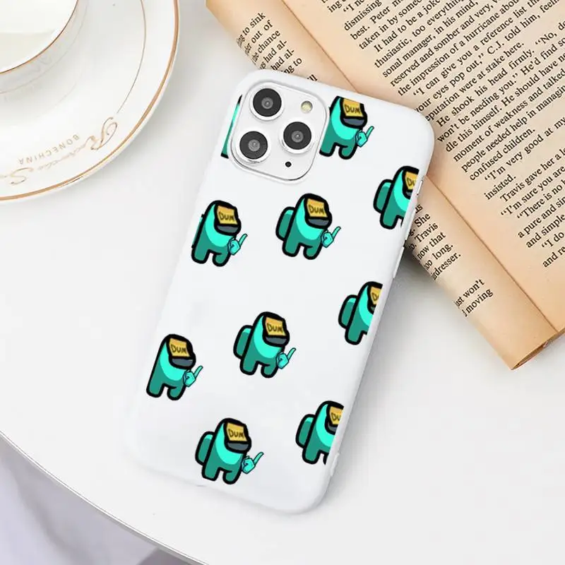 

among us game Phone Case Candy Color White for iPhone 11 pro XS MAX 8 7 6 6S Plus X 5S SE 2020 XR