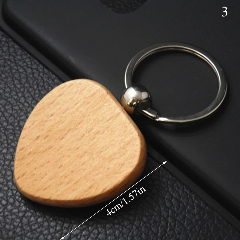 

1pcs Blank Round Rectangle Wooden Key Chain DIY Promotion Pendant Wood Keychain Keyring Tags Promotional Gifts For Friends