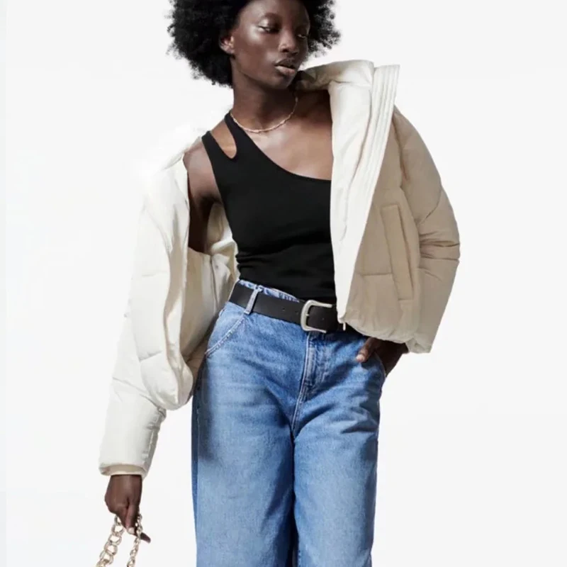 

Парка женская зимняя с капюшоном, на молнии, из хлопка