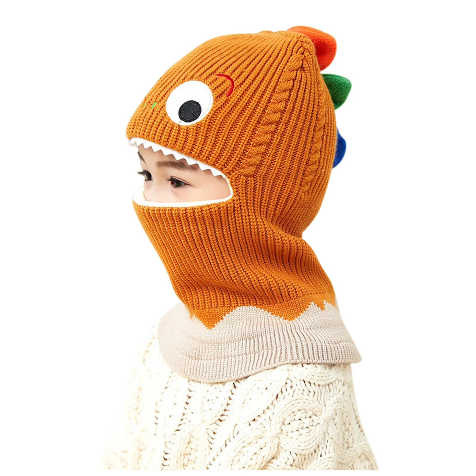 

#44 Toddler Kids Boy Fashion Cartoon Cute Deer Hat Winter Warm Knit Crochet Thick Scarf Earflap Hood Caps Cappello Da Bambino