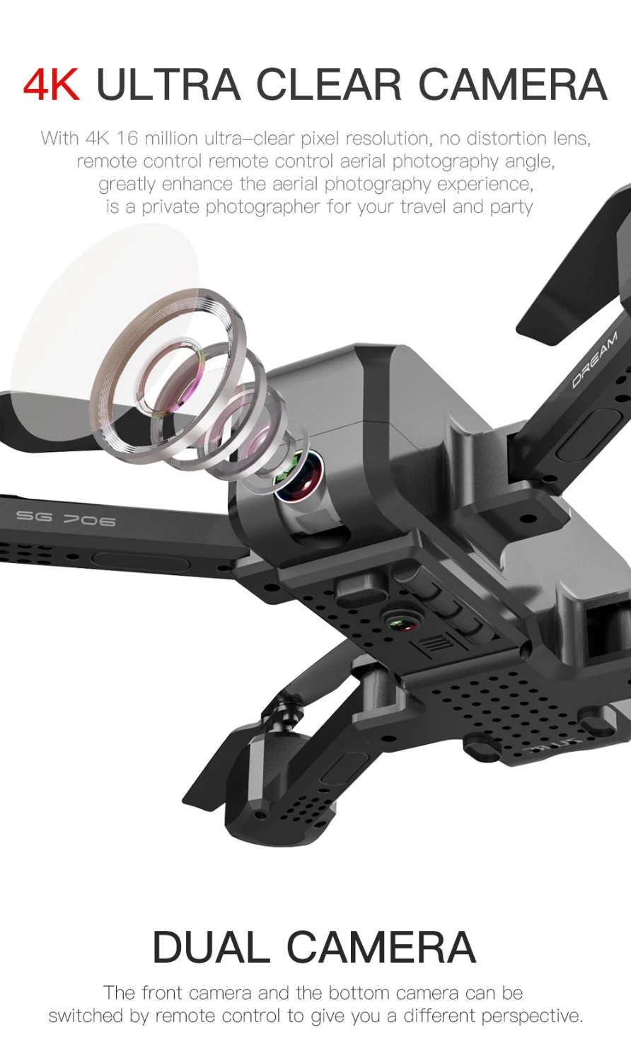 Профессиональный широкоугольный 4K камера wifi FPV RC складной Дрон Безголовый режим оптический поток давление высота удержания Квадрокоптер