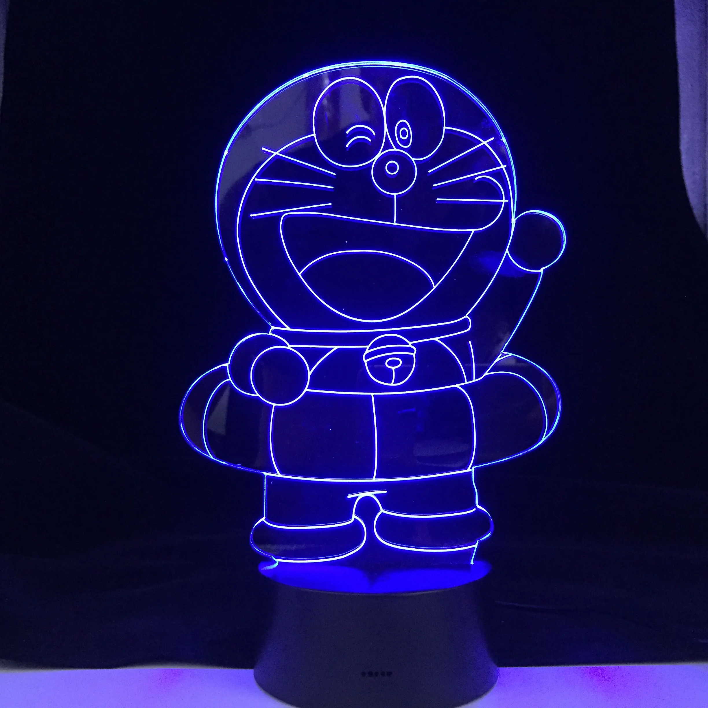 Doraemon 3D СВЕТОДИОДНЫЙ Ночник светильник с мультипликационным принтом Lampara Иллюзия