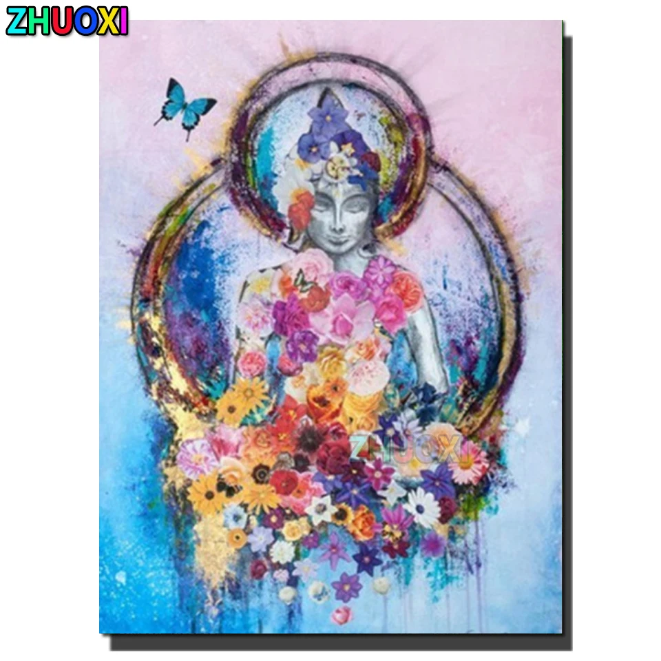 

Diamond Painting Religious buddha flower Diamond Embroidery Cartoon 5d Diy Full Square/round Beaded Embroidery Home Decor