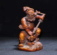4china lucky old boxwood hand carved zhong kui fu mo zhong kui statue sabre office ornaments town house exorcism