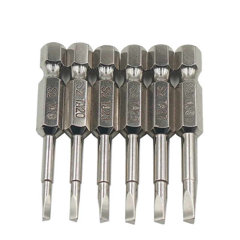 6 шт. S2 стальные треугольные винтовые биты netic шуруповерт против скольжения e винт