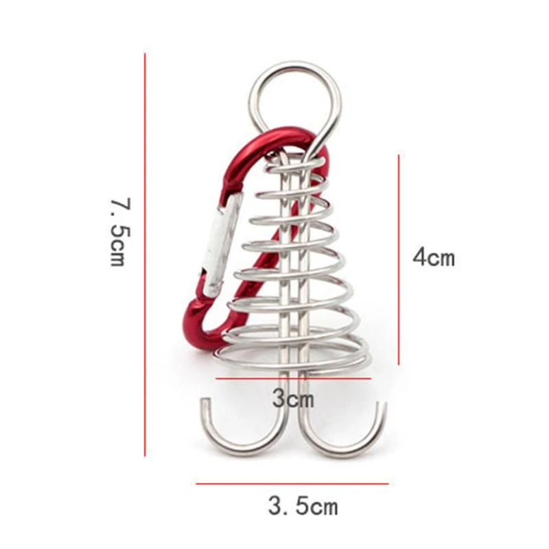 

10 Pcs Spiral Shaped Spring Octopus Deck Peg with Carabiner Hooks Buckle Pegs