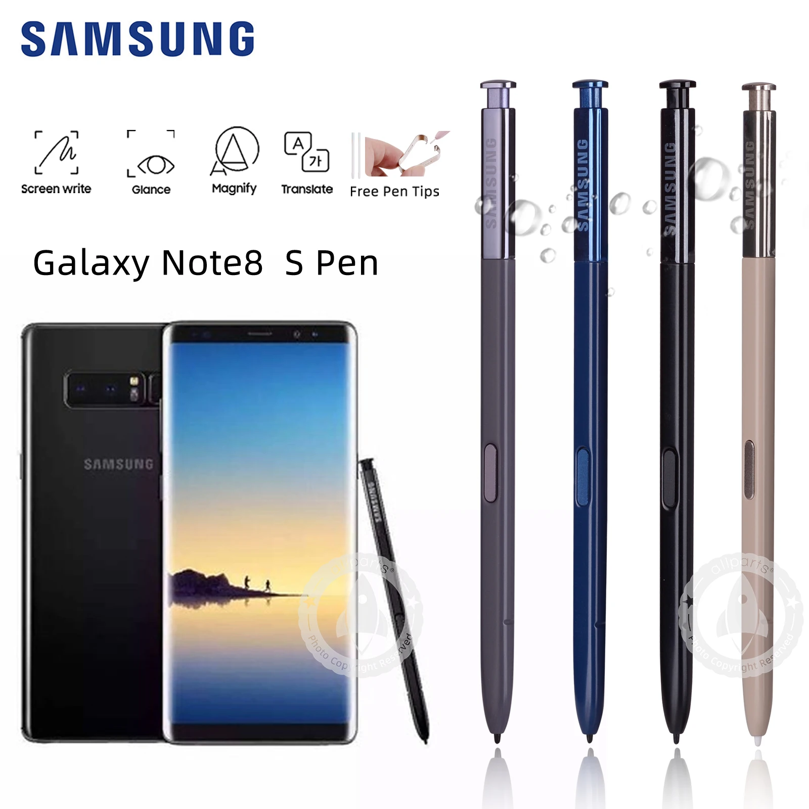 Стилус для Samsung Galaxy Note8 Pen Active S стилус сенсорного экрана Note 8 водонепроницаемый