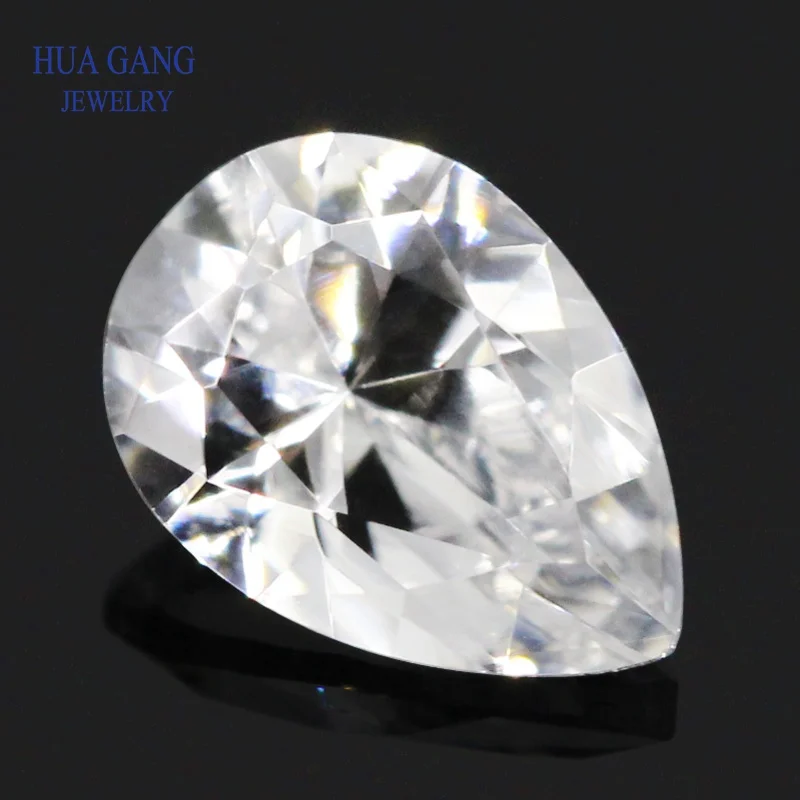 

Size 3x4~8x10mm 12# White Pear Stone Synthetic Corundum Gems Stone For jewelry Wholesale Free Shipping