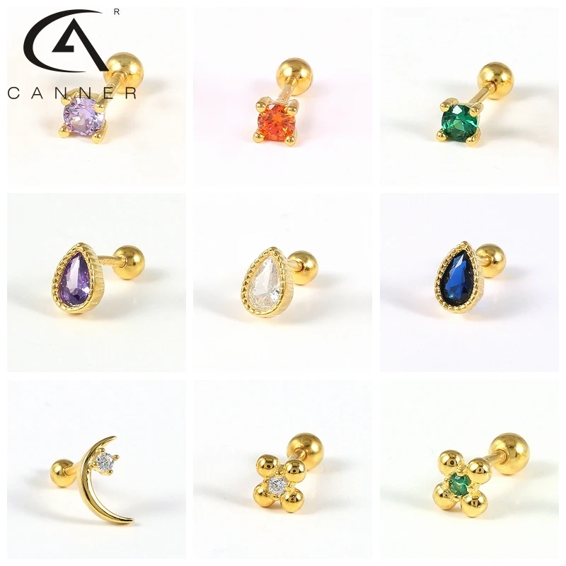 

Серьги-гвоздики женские из Серебра цветные циркониевые серьги пробы в форме капли