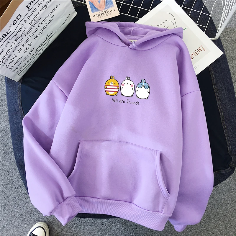 Shellsuning Kawaii/Женская толстовка с изображением трех кроликов топы мультяшным