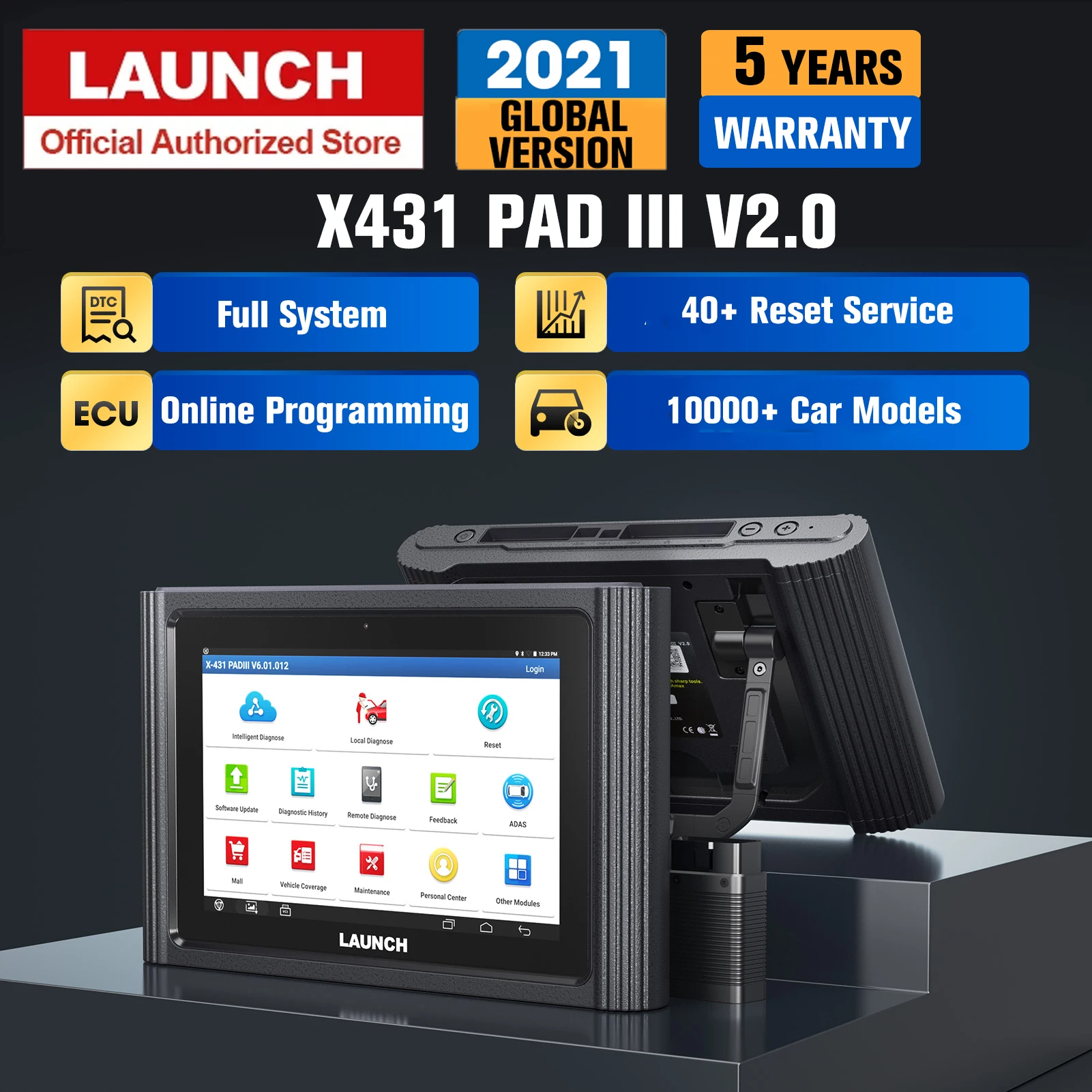 Launch X431 Pad III PAD3 V2.0 диагностический сканер ECU онлайн Программирование автомобиля