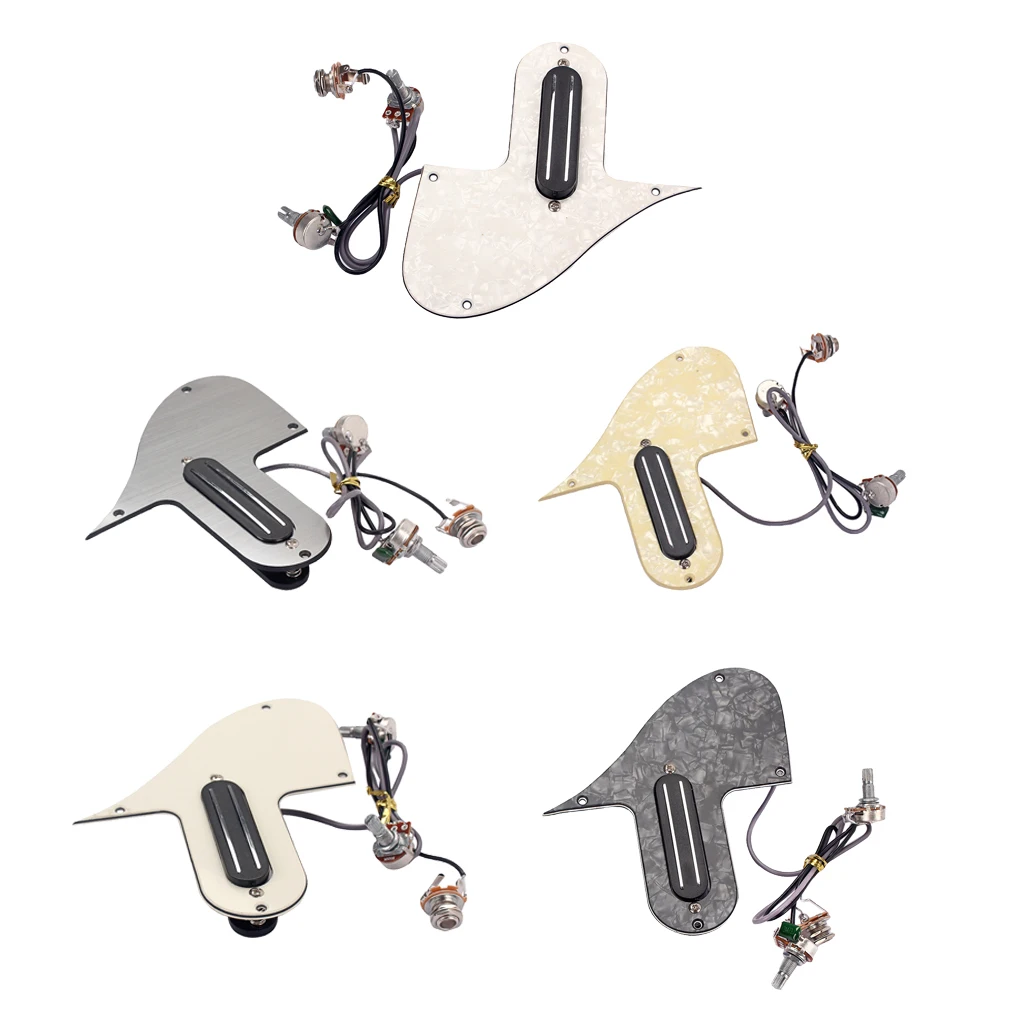 

Plastic Prewired Mirror Surface Mandolin Guitar Pickguard Scratch Plate DIY A500k B500k Pots