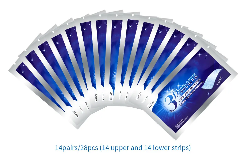 7/14 пар, 3D белый гель, отбеливающие полоски для зубов, удаление пятен, гигиена полости рта, средства для отбеливания зубов