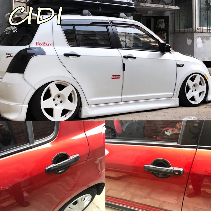Аксессуары из углеродного волокна для Suzuki Swift 2004 2013 чехлы на дверные ручки 2005 2006
