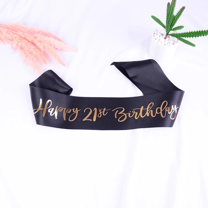 Атласный пояс с блестками на день рождения для девочки украшение вечеринки идея