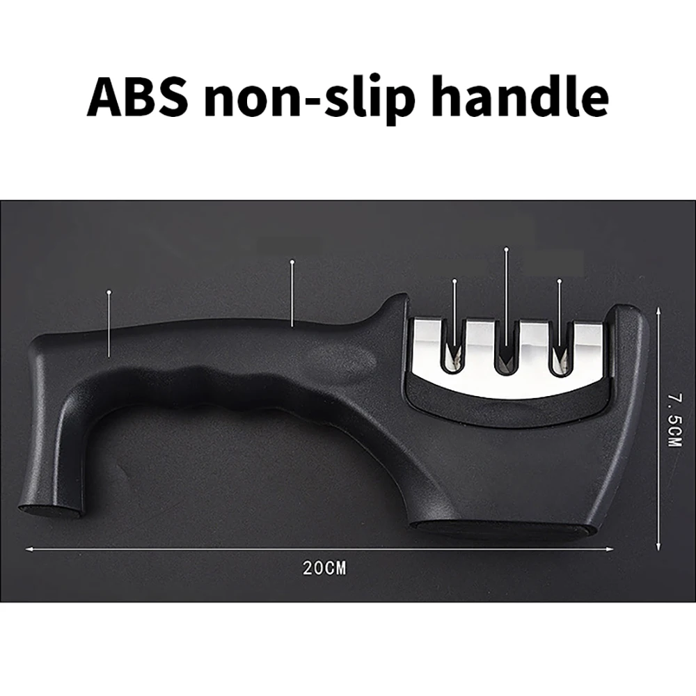 

Новая многофункциональная быстрая точилка из вольфрамовой стали с тремя слотами и байонетным соединением и длинной ручкой для кухни и дома