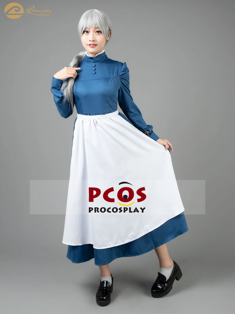 

Howl's Moving Castle маскарадный костюм для уборки леди Софи Hatter голубое платье mp004181