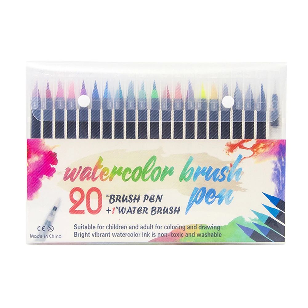 

20pcs Colors Art Marker Watercolor Brush Pens For School Supplies Stationery Drawing Coloring Books Manga Calligraphy