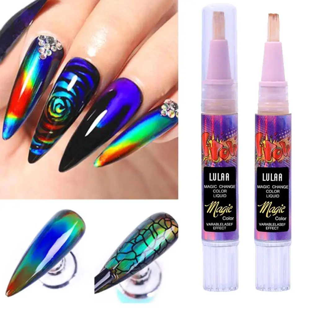 Магический сменяющий цвет жидкий набор для ногтей лак черный гель с переменным