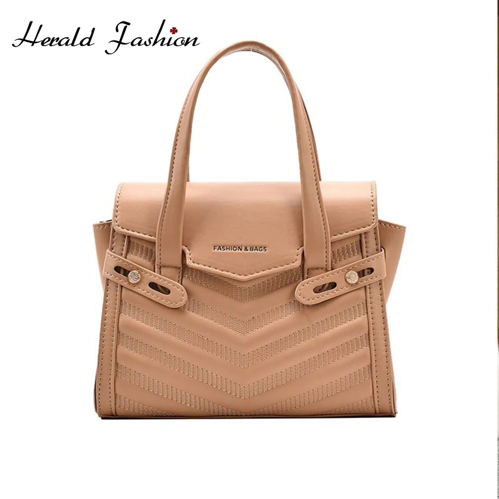 

Элегантная женская однотонная Сумка-тоут, новинка 2020, модная качественная женская дизайнерская сумка из искусственной кожи, винтажная сумк...