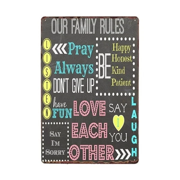 

House Rules Russian Metal Signs Vintage Plaque Wall Poster Retro Bar Decoration Pub Decorative Home Decor 20x30cm