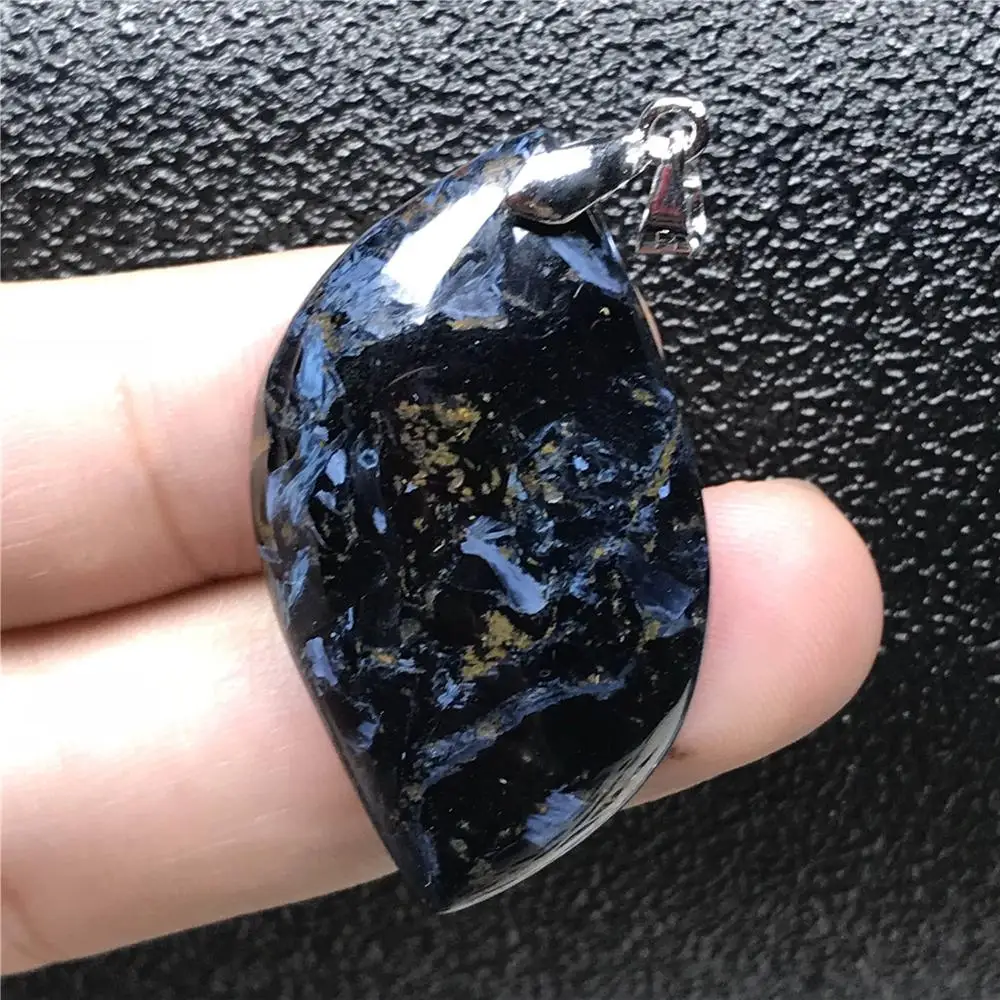 Подвеска с натуральным синим питерситом для женщин и мужчин кристаллом в виде