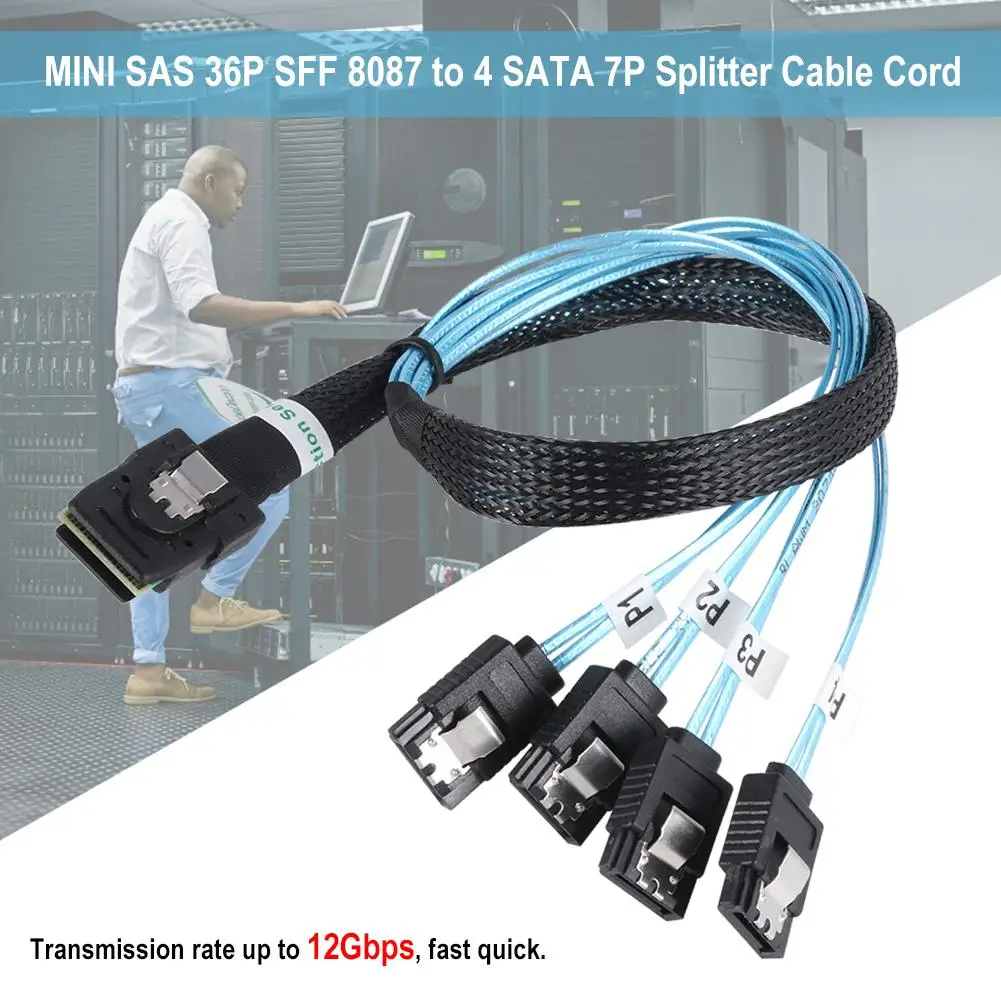 G0101 0 5 м кабель MINI SAS 36P с волокнно Оптической вилкой 8087 до 4 SATA 7P разделительный