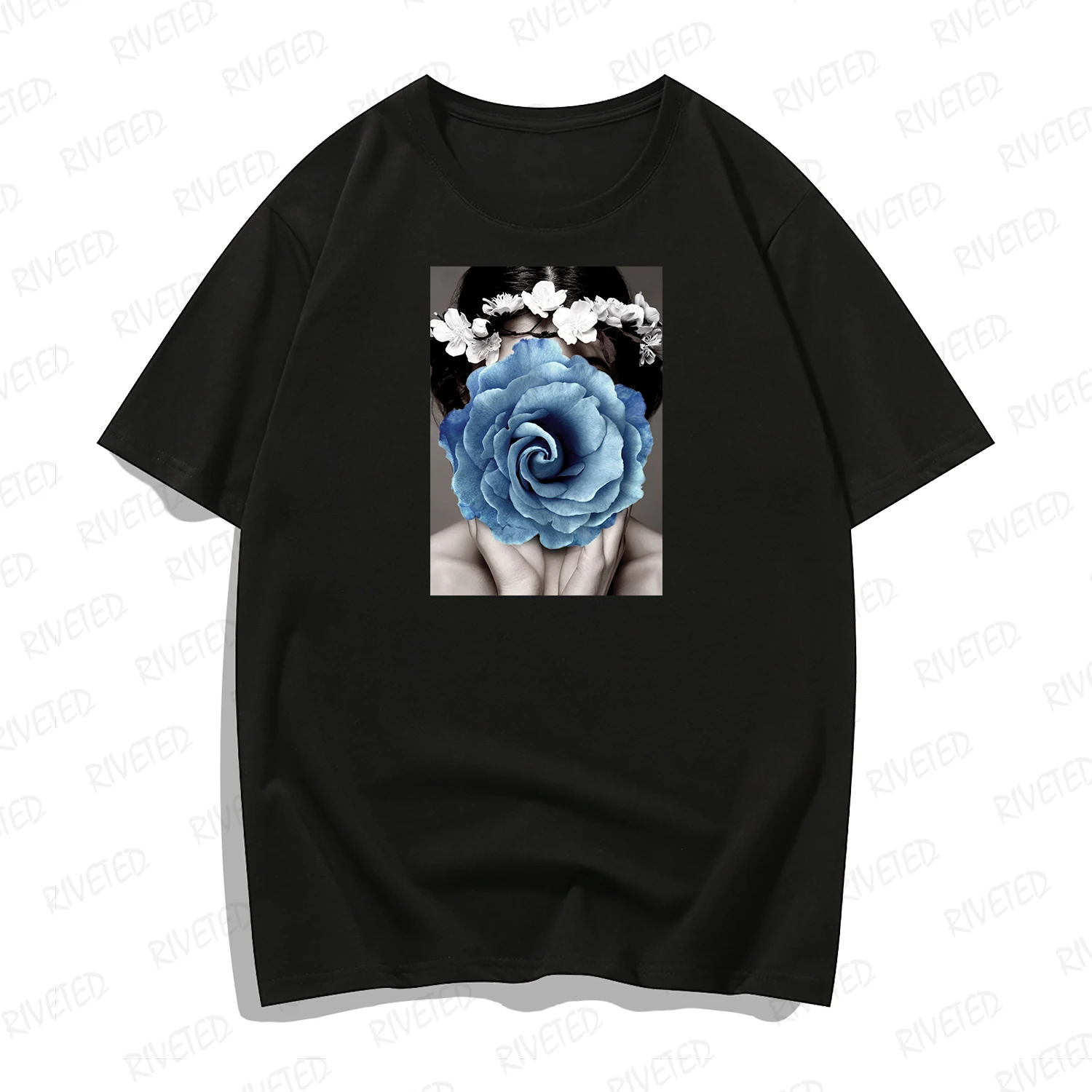 

new summer cotton Harajuku aesthetic T-shirt sexy portrait pigment printing short-sleeved shirt fashion casual couple T-shirt