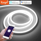 Tuya Wi-Fi 12V светодиодный полосы светильник Смарт Управление 12345 м затемнения светодиодные неоновые задняя светильник лампа лента для Шкаф Кухня светильник Инж