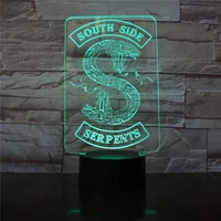 badges riverdale snake logo night light led southside serpents decor sign things riverdale accessories gift table bedroom lamp