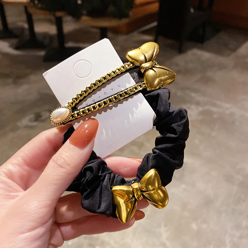 

Black bow hairpin set ladies hair tie headdress hair accesories hair clips for girls butterfly