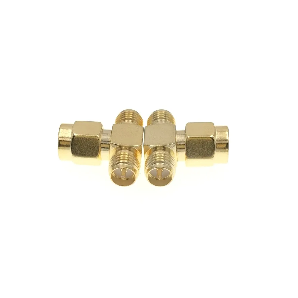 RP SMA папа мама 2 женский T разъем адаптера Разделение один|male female connector|male connectormale male