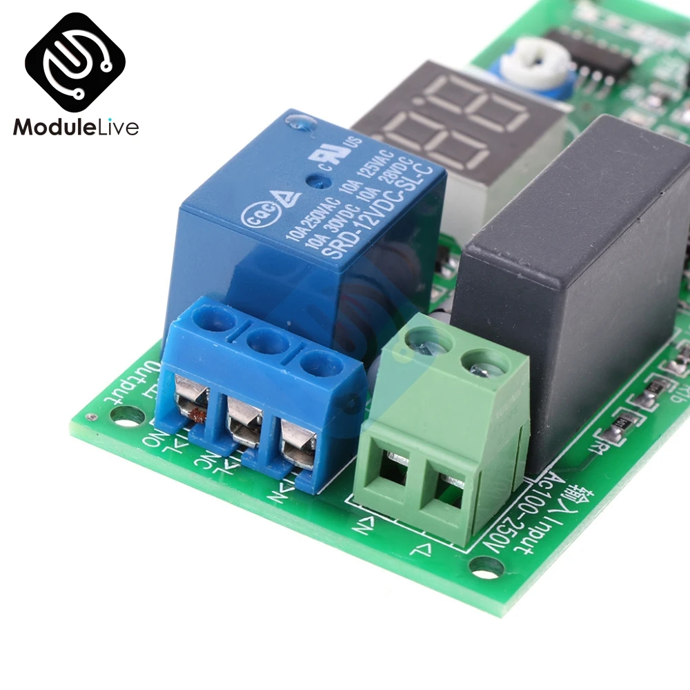 Цифровой дисплей переменного тока 220 В реле задержки таймера плата модуль