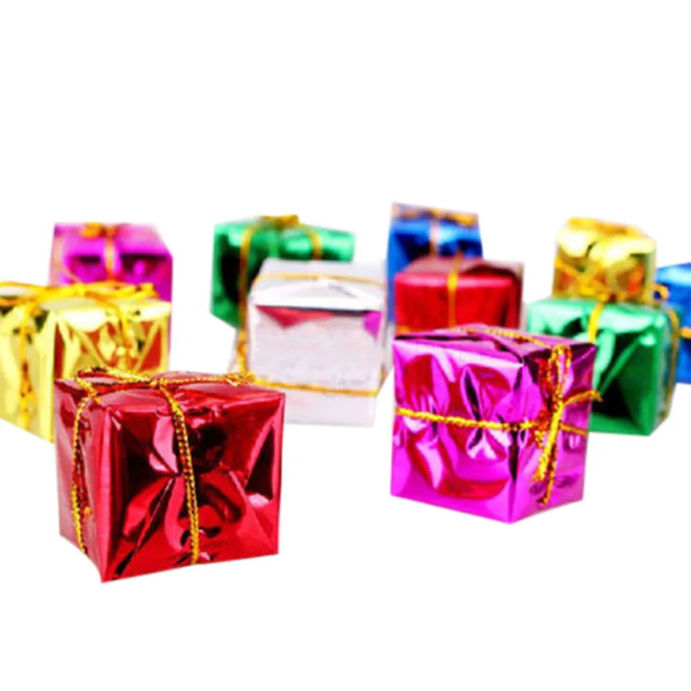 12pcs Mini Christmas Hanging Ornament Foam Gift Box Xmas Tree Party Nice Decor Living Room Bedroom Home Decoration | Дом и сад