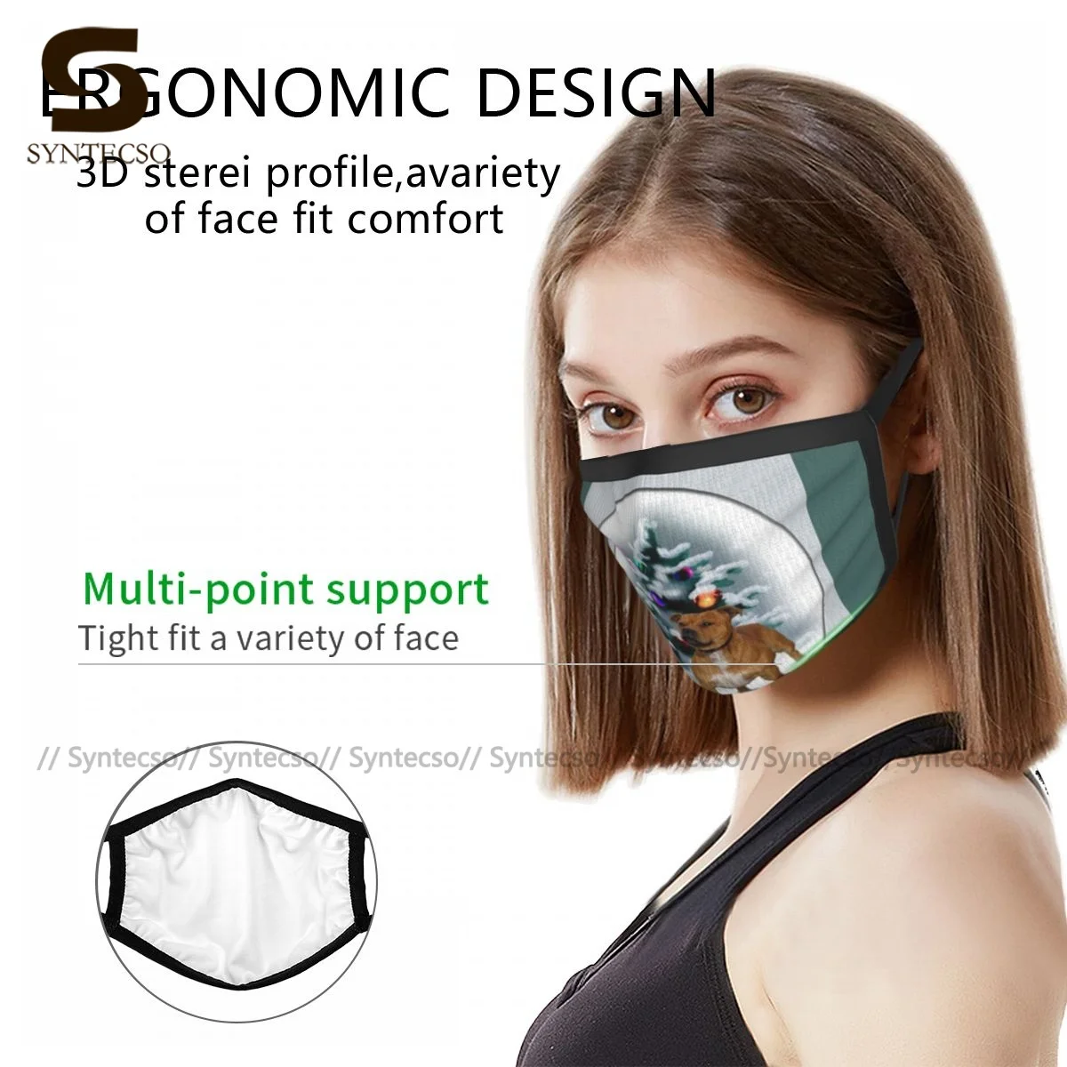 

Staffordshire Bull Terrier Face Mask Swag Dust Proof Fashion Adult Cloth Facial Mouth Mask