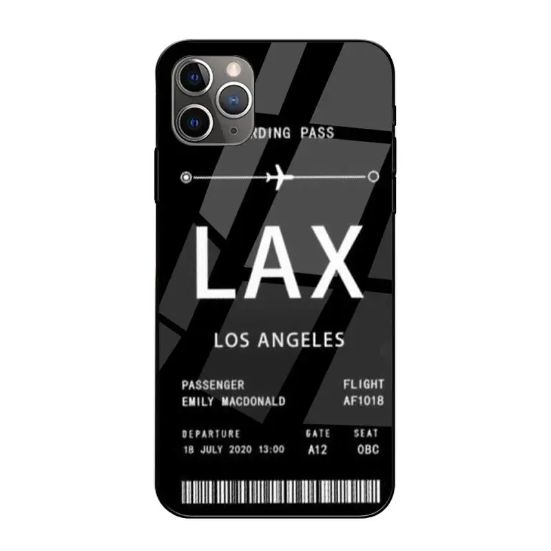 

0 Personalised Plane Ticket Custom Photo Phone Case Tempered Glass For Iphone 6 6s 7 8 Plus XR X XS 11 12 Pro Max