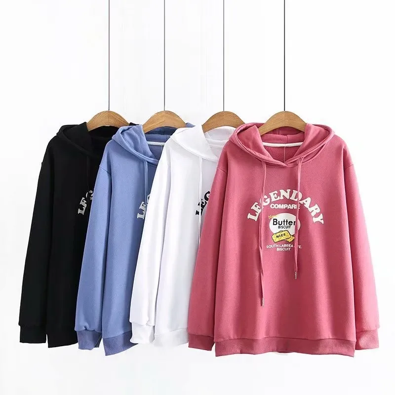 

Autumn Winter Plus Size Hoodies For Women Clothes 2021 Fashion Sweatshirts Hooded Printing Drop Shoulder Sleeve Tops