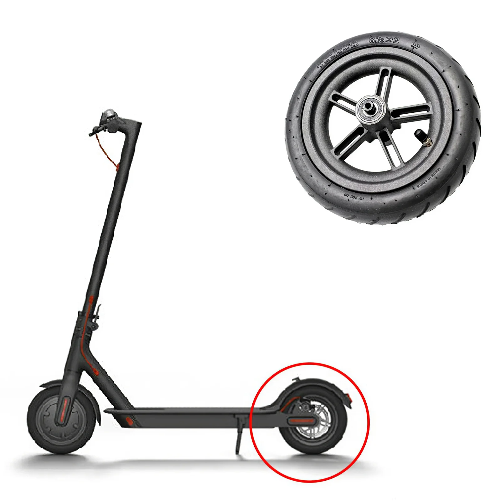 

Electric Scooter Tyre Rear Hub Damping Solid Tyres Rubber Aluminum Alloy For M365PRO PRO2 Shock Absorption Wear Resistant