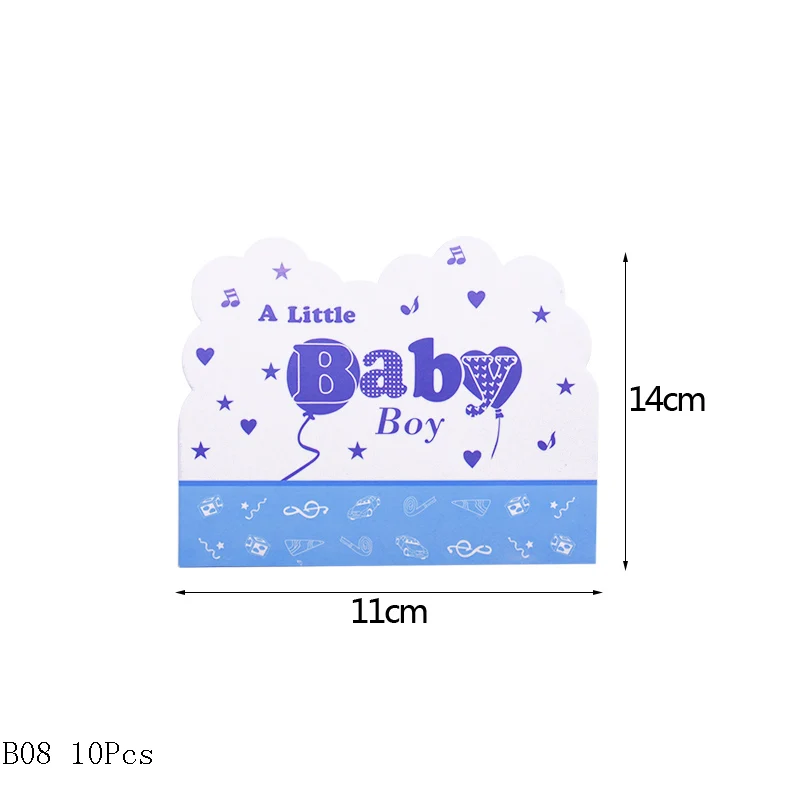 B08 Boy or Girl Baby Shower Disposable Tableware Gender Reveal Cup Plate Napkin Tablecloth Garland Birthday Party Decoration - Color: B08
