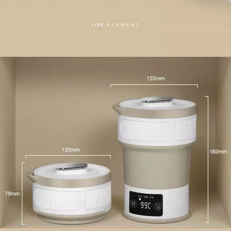 

100-240V Portable Folding Electric Kettle Adjustable Temperature Silicone Kettle Insulation Water Kettle For Travel Camping