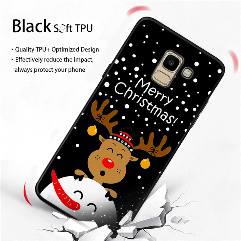 Санта Клаус силиконовый чехол для телефона для samsung Galaxy J3 J5 J7 J2 Pro J4 J6 плюс J8 Etui Рождественский подарок