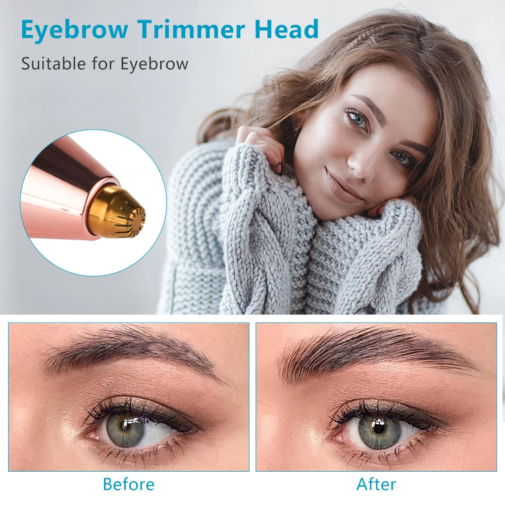 2 In 1 Electric Eyebrow Trimmer Makeup Painless Eye Brow Epilator Mini Shaver Razors Women Portable Facial Body Hair Remover | Бытовая