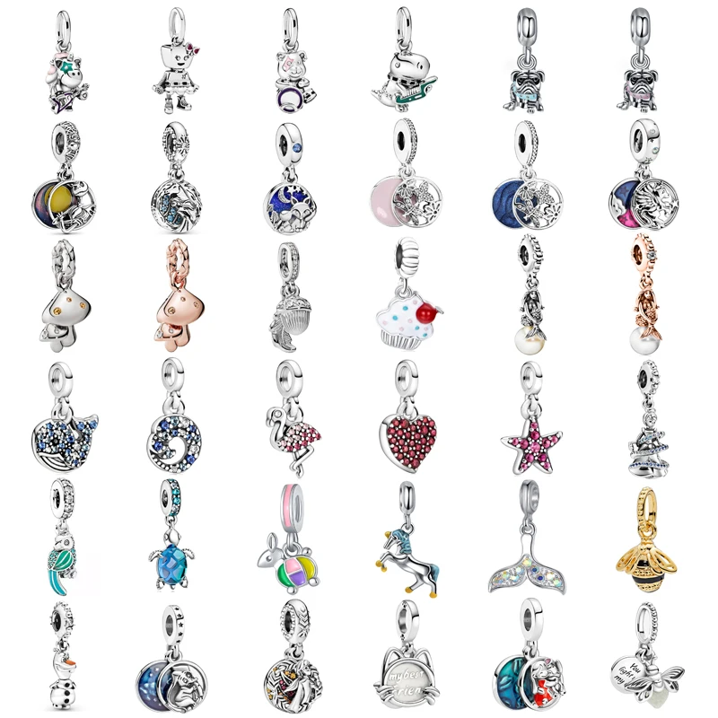 

New Fashion Charm Original City Mushroom Flamingo Dog Fox Pendant Fits Original Ladies Bracelet Jewelry Gift