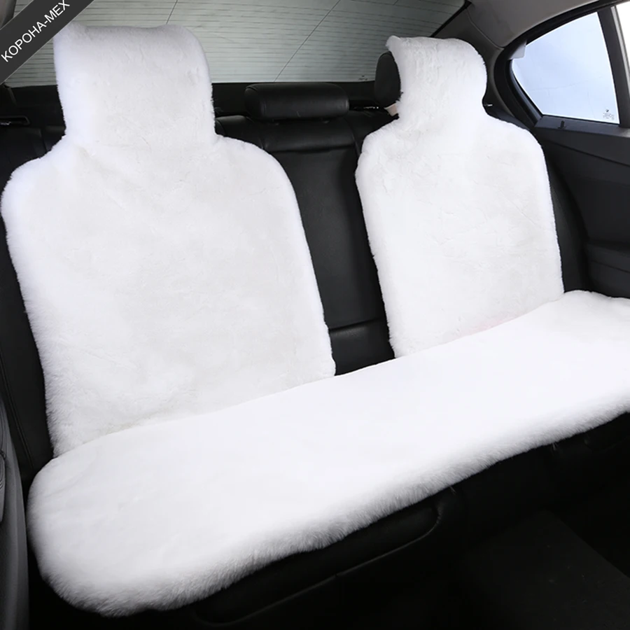 

car seat covers KOROHA MEX artificial rabbit fur Rear seats car decoration Universal Fit is Compatible with Most Vehicles