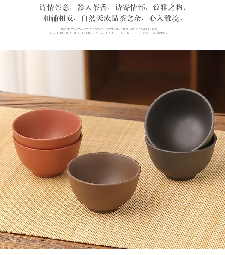 

Purple Clay Teacup Chinese Style Retro Tradition China Kung Fu Teacup Handmade Pottery Copo De Vidro Tea Accessories DI50CB