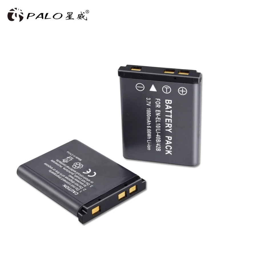 PALO 3,7 V 1800mAh Li-40B Li40B Li 40B Li-42B EN-EL10 EN EL10 ENEL10 Аккумуляторы для цифровой камеры Olympus Nikon Fujifilm Kodak