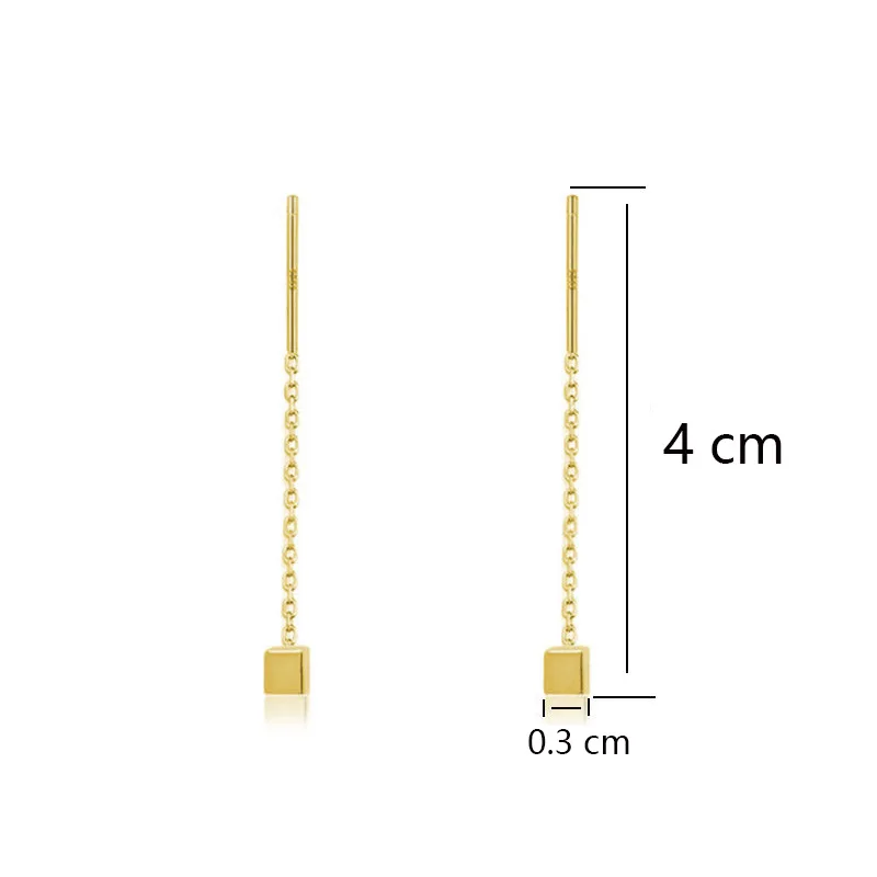 

Korean Drop Chain Earrings for Women Girl Friends Geometric Square Block Long Tassel Minimalism Ear Line Kpop Jewelry Sets Gifts