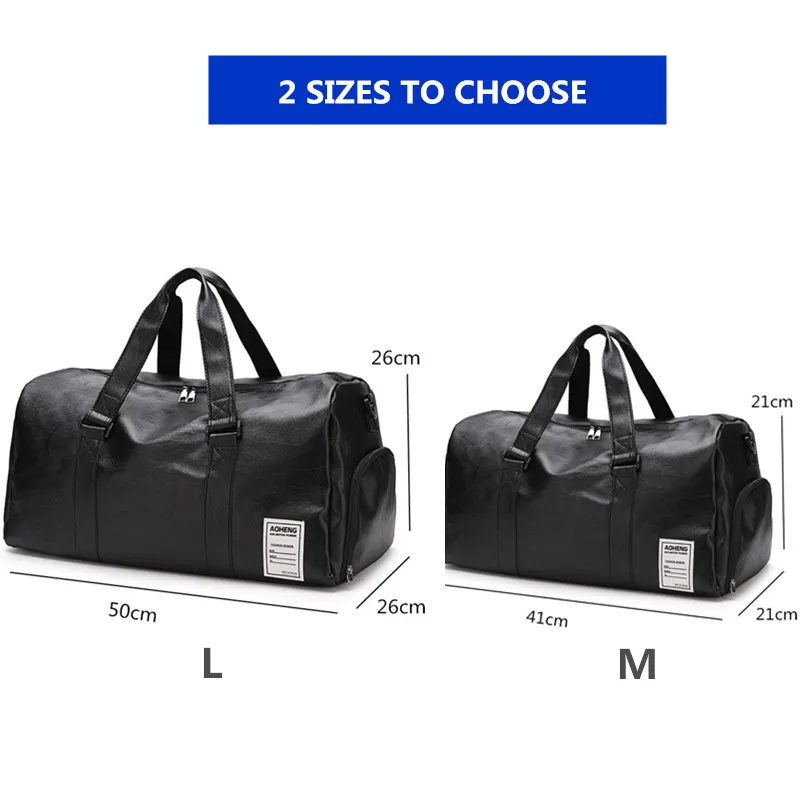 

PU Travel Bag Men Shoes Storage bag Large Capacity Luggage Handbag Male Waterproof Travel Duffel Bag Pocket Gym Training bag